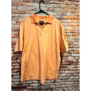 Ashworth short sleeve peach golf polo shirt men's size large